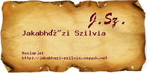 Jakabházi Szilvia névjegykártya